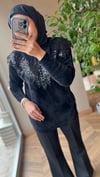 Angora Pul Detaylı Kazak | Siyah