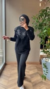 Angora Pul Detaylı Kazak | Siyah