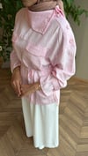ARVEN Asimetrik Yaka Çizgili Gömlek | Pembe