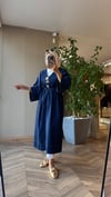 Broşlu Denim Kimono | Mavi