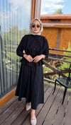 Büzgü Bel Detaylı pliseli Gömlek | Siyah