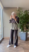 Çapraz Garni Detaylı Takım | Kahverengi