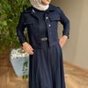 Denim Ceket Elbise Takım | Mavi