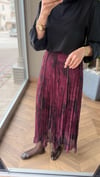 Desenli Piliseli Astarlı Etek | Bordo
