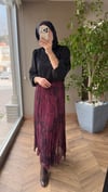 Desenli Piliseli Astarlı Etek | Bordo