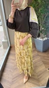 Desenli Piliseli Astarlı Etek | Sarı