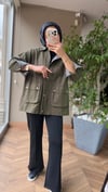 Ekose Detaylı Gabardin Ceket | 