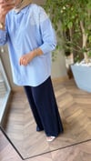 ELARA Omuz Dantel Detaylı Gömlek | Mavi