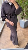 ELORA Kuşak Detaylı Takım | Kahverengi
