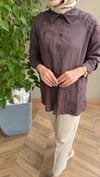 Elora Nakış Detaylı Gömlek | Kahverengi