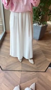 ELVENA Keten Etek Pantolon | Beyaz