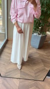ELVENA Keten Etek Pantolon | Beyaz