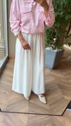 ELVENA Keten Etek Pantolon | Beyaz