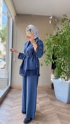 Elya Şifon Detaylı Takım | Lacivert