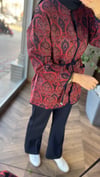Etnik Desen Ceket | Bordo
