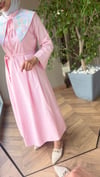 Etnik Mendil Yaka Astarlı Elbise | Pembe