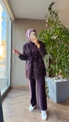 Fitil Detaylı Modal Takım | Bordo