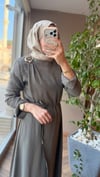 Gold Aksesuar Detaylı Elbise | Yeşil