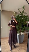 Gold Düğmeli Kısa Hırka | Kahve