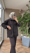 Güpür Detaylı Gabardin Ceket