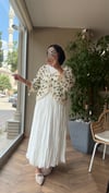 HELEN Dökümlü Etek | Beyaz