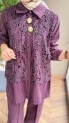 Larena Dantel Detaylı Takım | Bordo