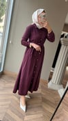LAVERA Aplik Detaylı Elbise | Bordo