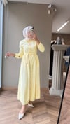 LAVERA Aplik Detaylı Elbise | Soft Sarı