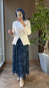 Lavinia Desenli Şifon Etek | Mavi