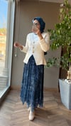 Lavinia Desenli Şifon Etek | Mavi