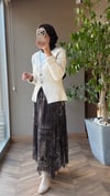 Lavinia Desenli Şifon Etek | Yeşil-Kahve