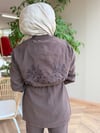 LENA Çiçek Aplikeli İkili Takım | Kahverengi