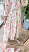Lilya Çiçek Desenli Vual Elbis | Pembe