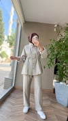Lina Büzgü Detaylı Takım | Bej