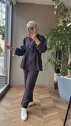 Lina Büzgü Detaylı Takım | Kahverengi