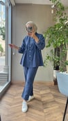 Lina Büzgü Detaylı Takım | Lacivert