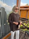 Lina Çizgi Dokulu Gömlek | Kahverengi