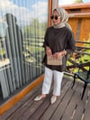 Lina Çizgi Dokulu Gömlek | Kahverengi