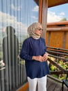 Lina Çizgi Dokulu Gömlek | Lacivert