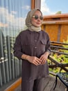 Lina Dikiş Detaylı Takım | Kahverengi