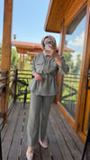 Lina Dikiş Detaylı Takım | Yeşil
