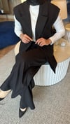 Lina Keten Yelekli Takım |  Siyah