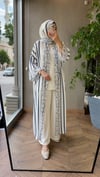 LİVORA Desenli Şal & Kimono Takımı | Beyaz