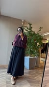 LOREVA Beli Bağcıklı Poplin Etek | Siyah