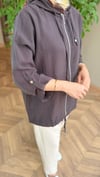 Lorina Kapüşonlu Fermuarlı Ceket |  Kahverengi