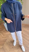 Lorina Kapüşonlu Fermuarlı Ceket |  Lacivert