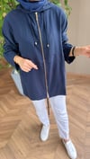 Lorina Kapüşonlu Fermuarlı Ceket |  Lacivert