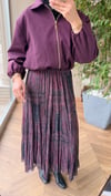 Luna Desen Şifon Etek | Bordo