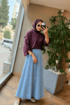 MAVERA Denim Etek | Açık Mavi