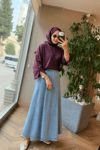 MAVERA Denim Etek | Açık Mavi